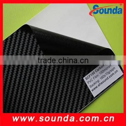 bubble free carbon fiber Self adhesive trendy chrome vinyl roll sheet