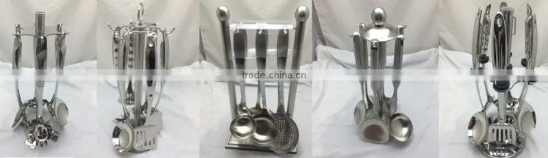 Kitchen Cooking Utensils Set Serving Tools Server Spatula Spoon with holder