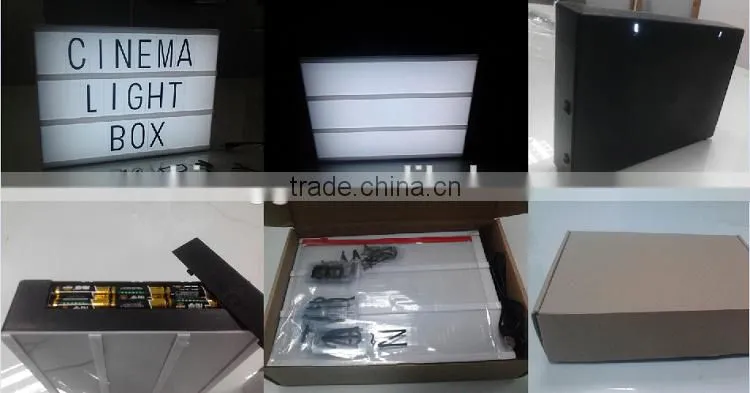 LED white shell cinematic light box with letters