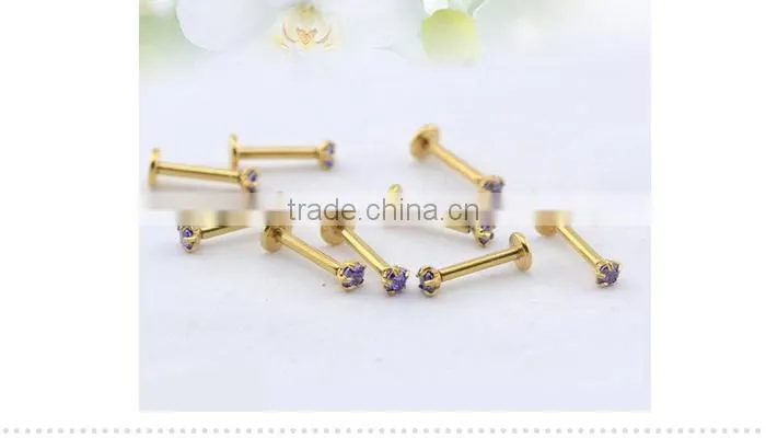 double jeweled cross labret piercing body jewelry
