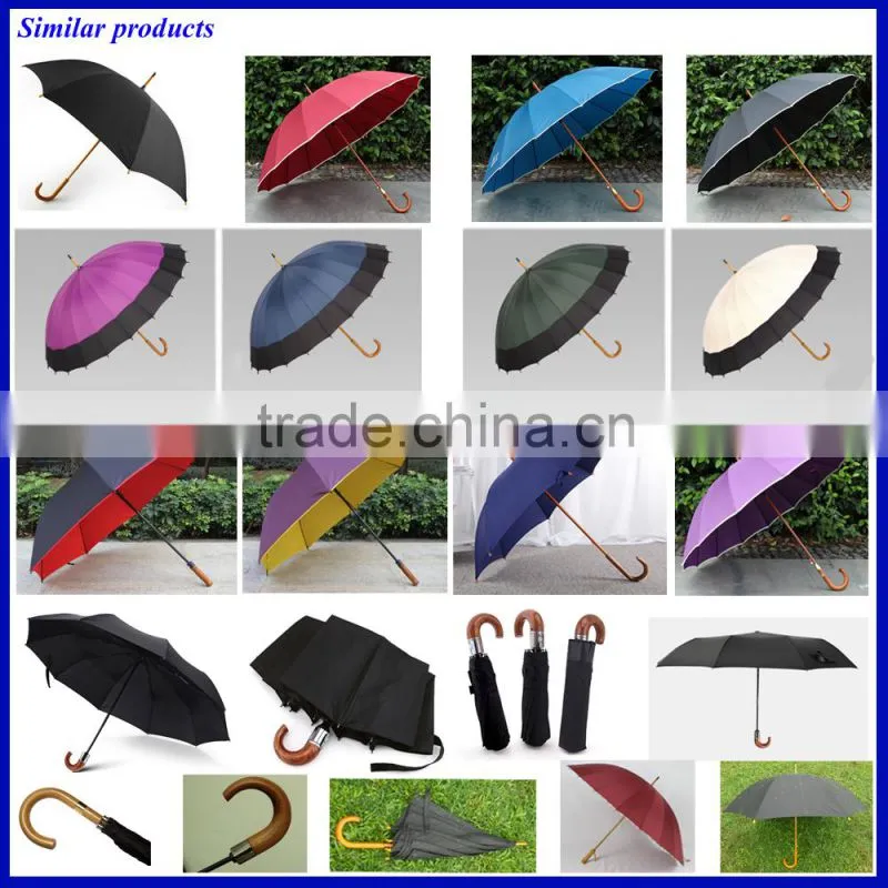 High quality straight elegant wooden umbrella,fashion wooden automatic umbrella from China suppliers,wooden handle umbrella