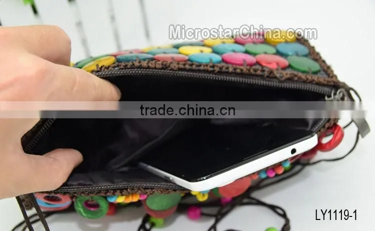 2016 new designs in stock wholesale high quality coconut shell bag for girls wallet