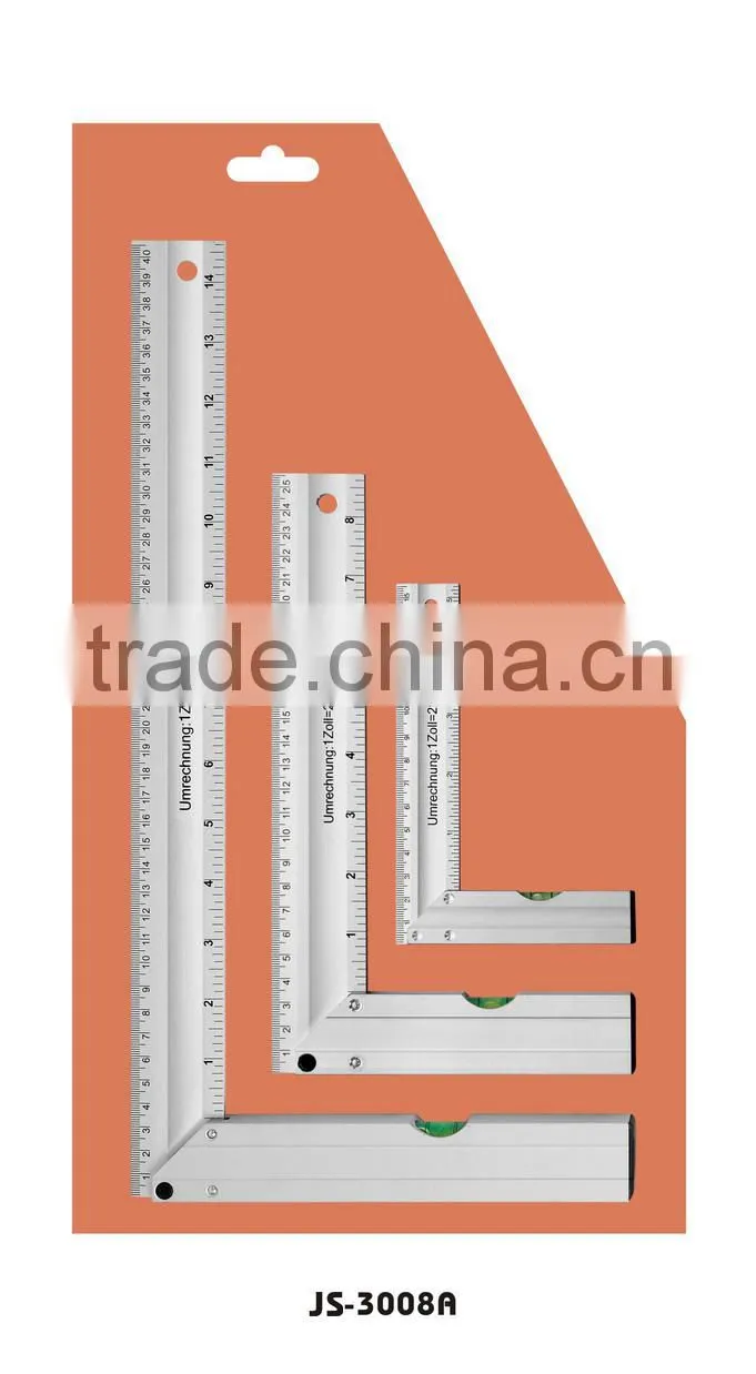 hoting sell Aluminum Light duty square ruler 3 pcs set