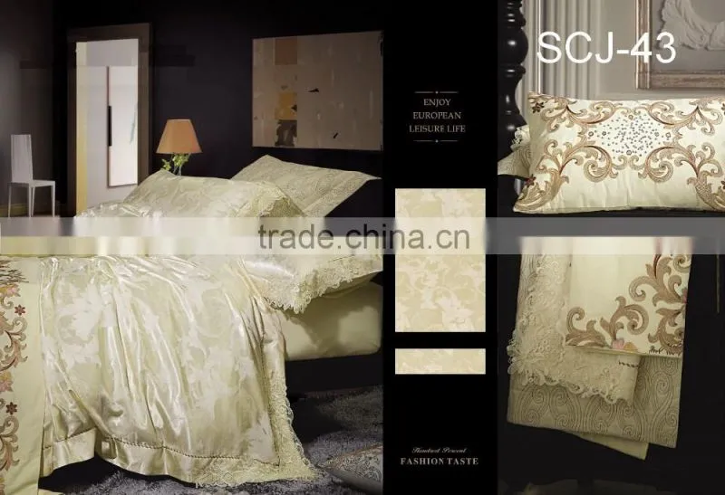 hot sell lace jacquard embroidery wedding bedding set