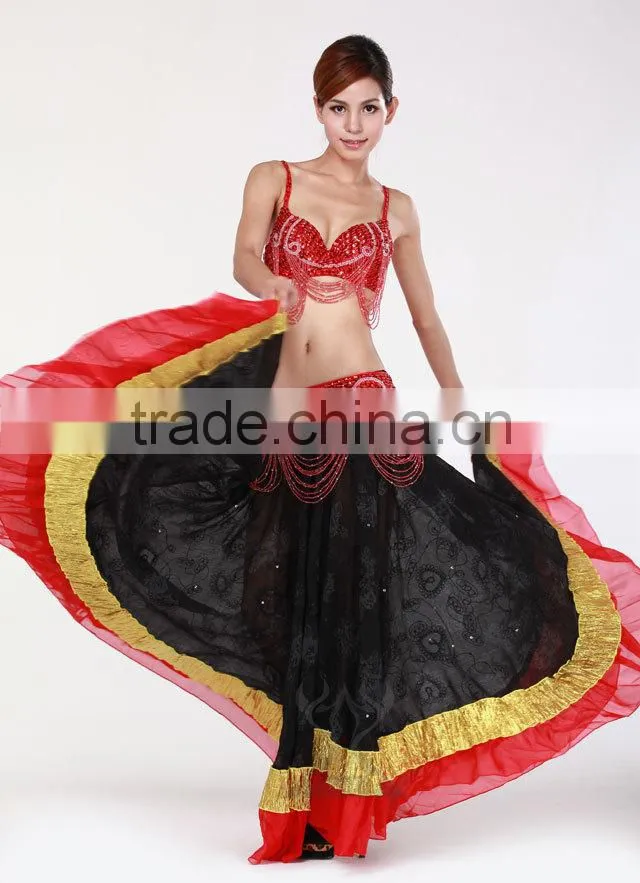Black & Yellow Belly Dance Gypsy Skirt (QC1294)