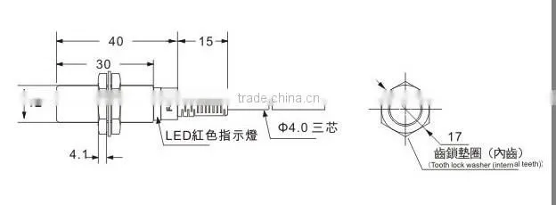 F&C Proximity Switch F3C-12ES02 Series, M12, Short Housing Type, 12~24v DC, 3-wire, NPN.NO/PNP.NO Or NC Offered