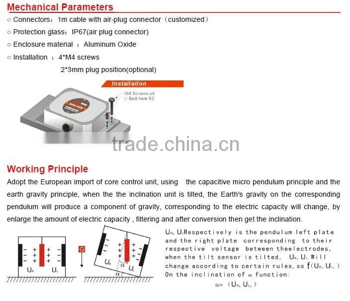 ACA626T High Accuracy Inclinometer With Full Temperature Compensation Bettter Drift Performance