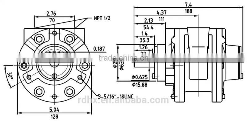 HX6AM-V Face Mounting Vane Air Motor,Compressed Air Motor