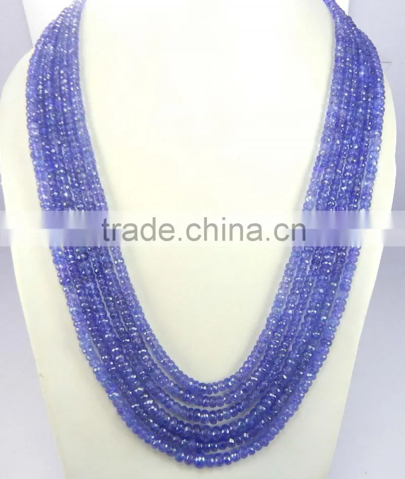 AAA quality Natural Royal Blue Tanzanite Roundel faceted Beads, tz beads