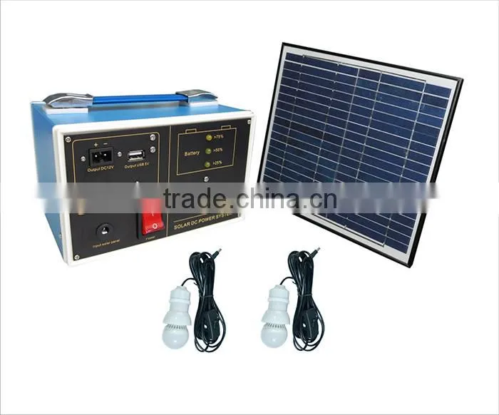 Solar powered system/portable solar DC power generator/home use with LED lamp/Phone charge