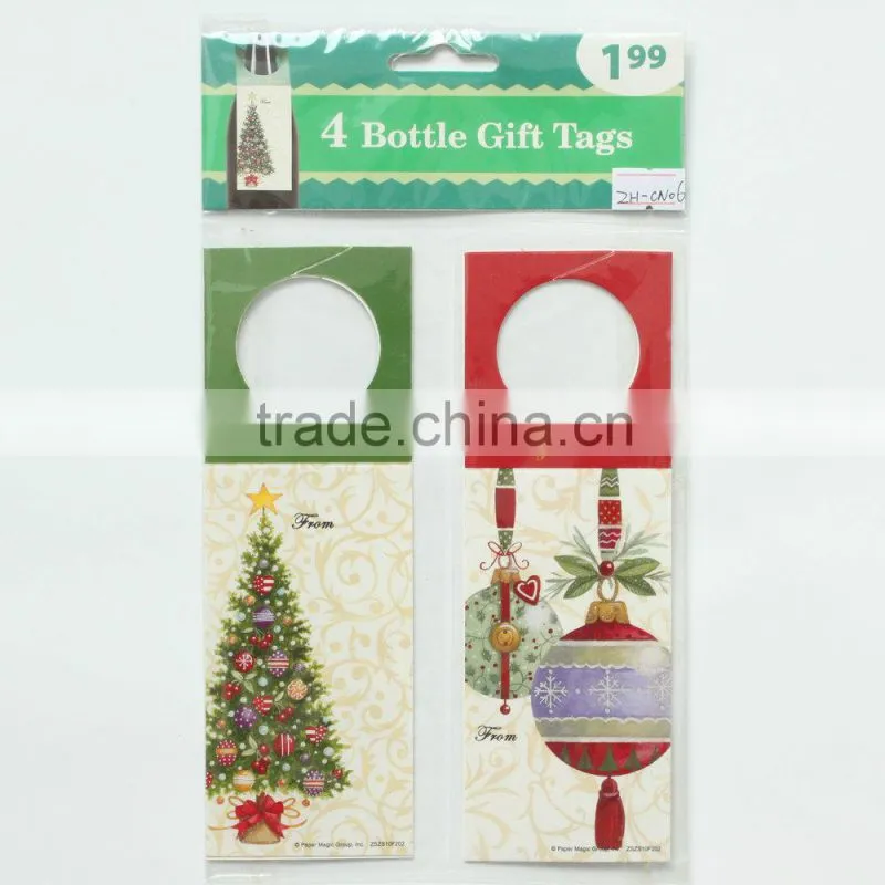christmas paper hang tag wine bottle hang tags