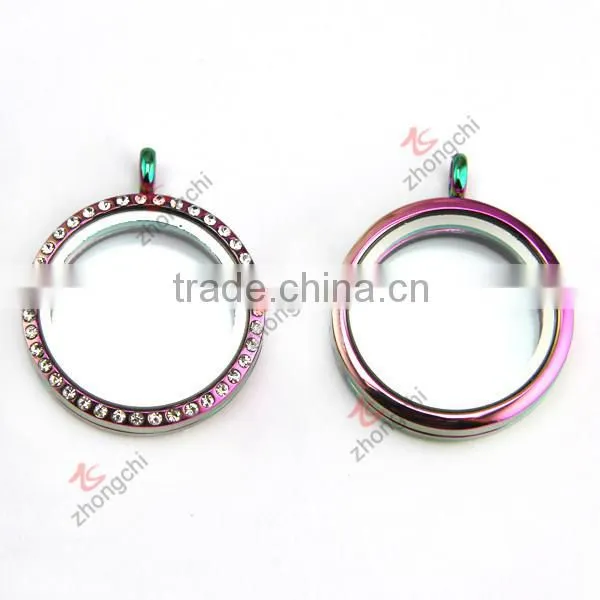 Colorful Rectangle Glass Memory Lockets Wholesale ZC Metalic Jewelry