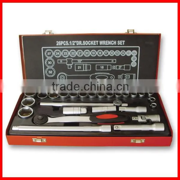 26pc 1/2" Dr. Hand Tool Socket Wrench Set