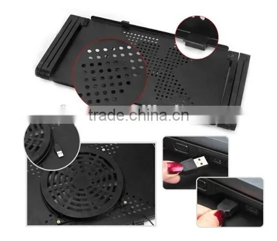 Portable folding multipurpose laptop stand with cooler fan ,adjustable laptop desk cooler stand