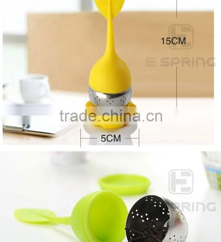 Novelty leaves shaped stainless ball for silicone tea infuser