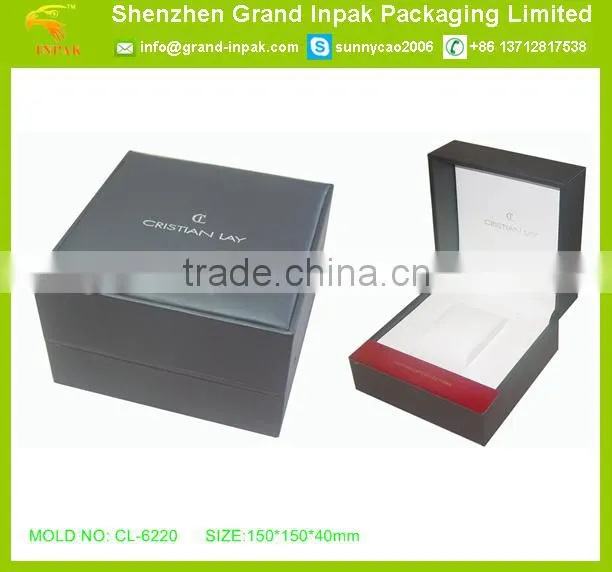 Luxury pu watch box with wood