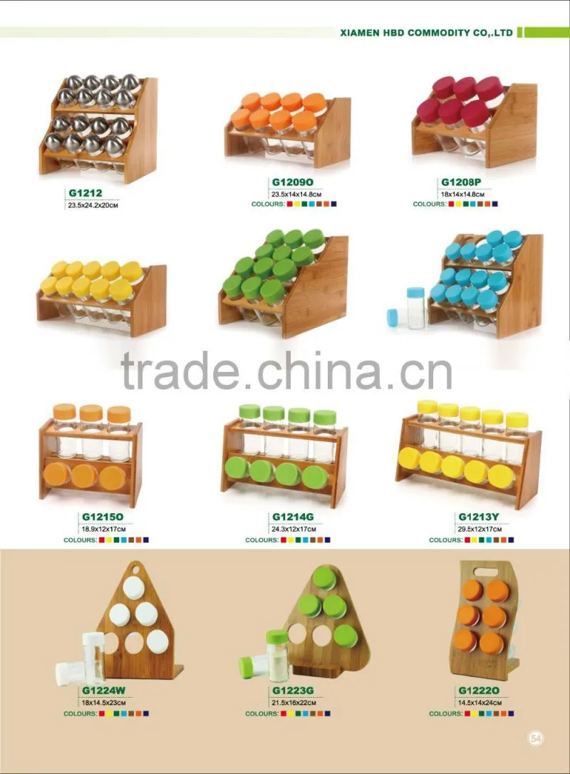 Hot new products for 2016 cheap and modern kitchen bamboo spice rack set