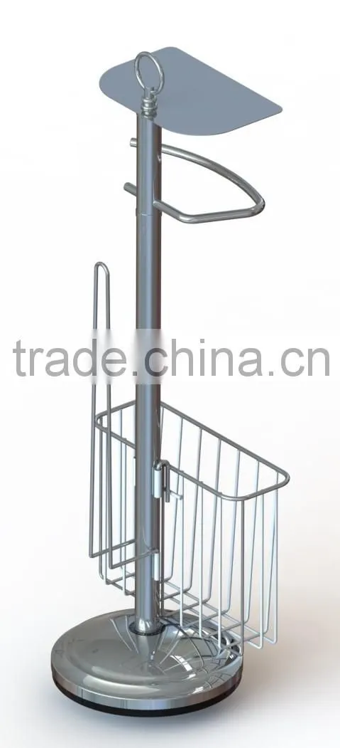 Tension pole caddy and toilet paper holder