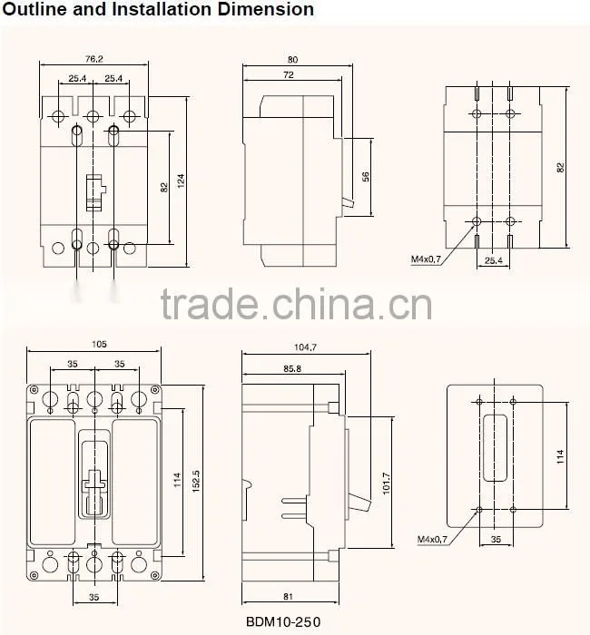 BDM10 FWF MCCB 100A SINGLE MOULDED CASE CIRCUIT BREAKER