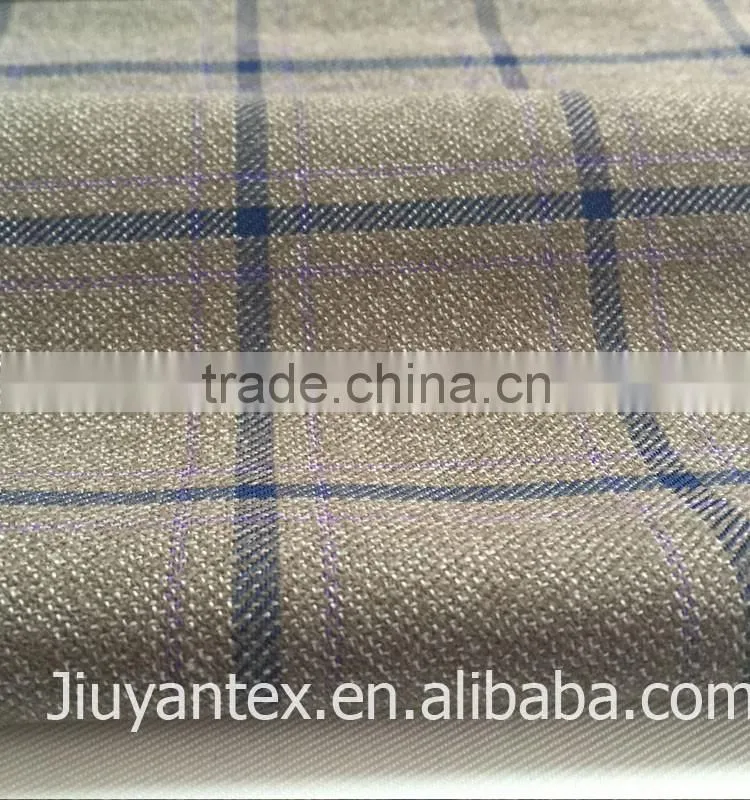 Hot selling Europe and America market tr twill classic checks design printed high quality men's suiting fabric
