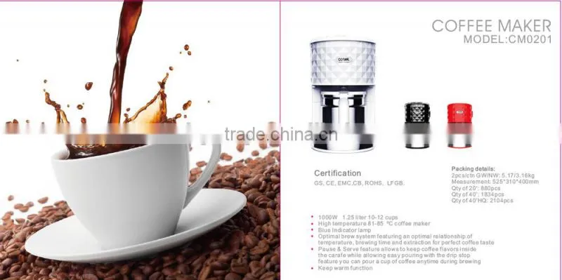 2016 hot sale diamond rang kitchen appliance drip coffee maker and electric kettle