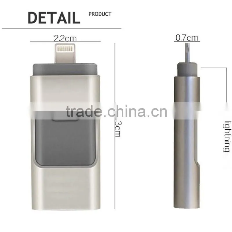 3in1 MicroDrive 64gb Mini Usb Metal Pen Drive OTG for USB Flash Drive