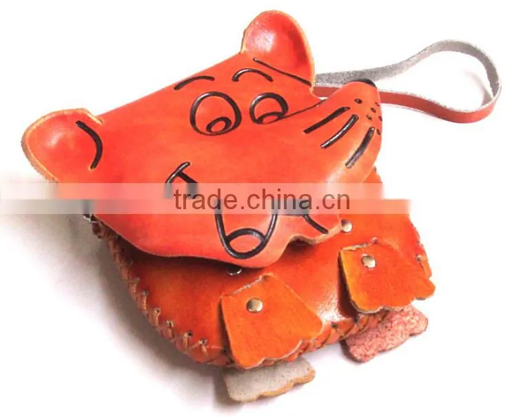 Wholesale High quality Pure hand-made genuine leathter animal coin purse