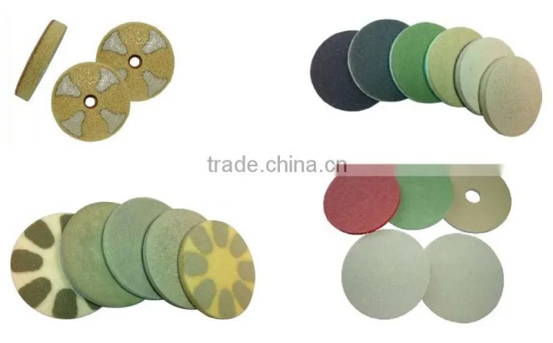 3''-27'' diamond fiber pads can be used on most common floor surfaces