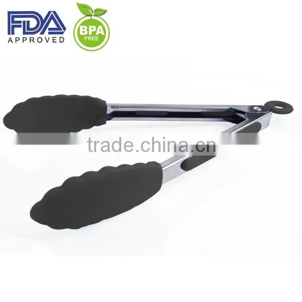 silicone ice tongs, bread tongs, non-stick and colorful food tongs