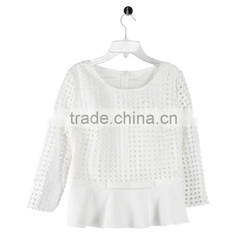 PRETTY STEPS 2016 hot sexy design fashion womans tight long sleeve twill mesh blouse black