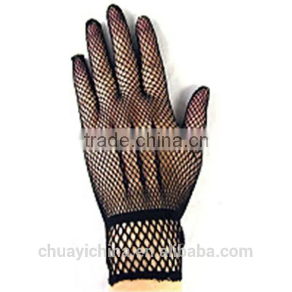 black lace gloves short