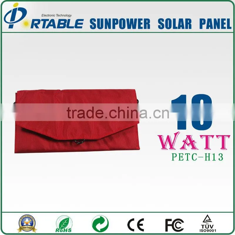 13W Sunpower folding solar panel for Iphone, tablet pc