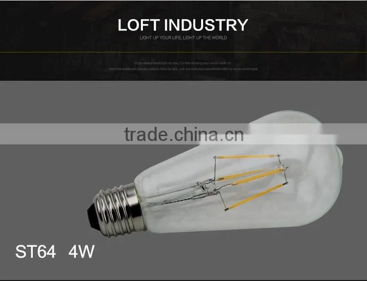 Edison Style Led Filament Bulb 2W 4W 6W 8W E27 Led Filament Lamp With 2 Years Warranty