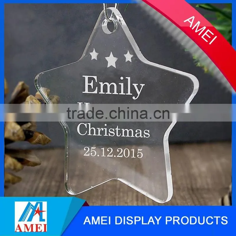 wholesale high quality clear acrylic engraving christmas ornaments