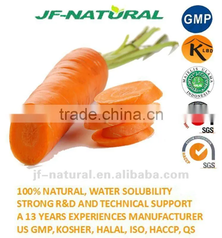 100% Natural Carrot Extract Powder manufacture ISO, GMP, HACCP, KOSHER, HALAL certificated