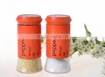 wholesale glass spice jar salt petter bottle with metal coating