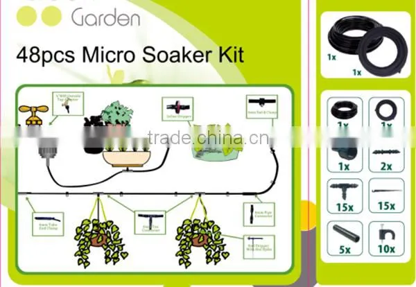48 pcs micro soaker garden irrigation hose kit