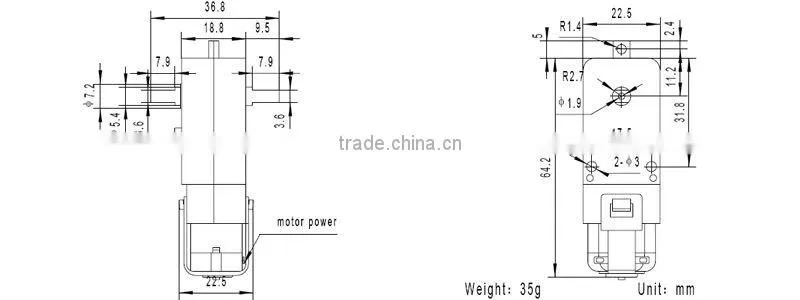 plastic gear motor for robot