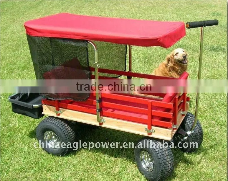KID'S WOODEN WAGON WITH Canopy