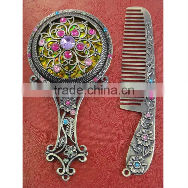 Handle Mirror with comb set