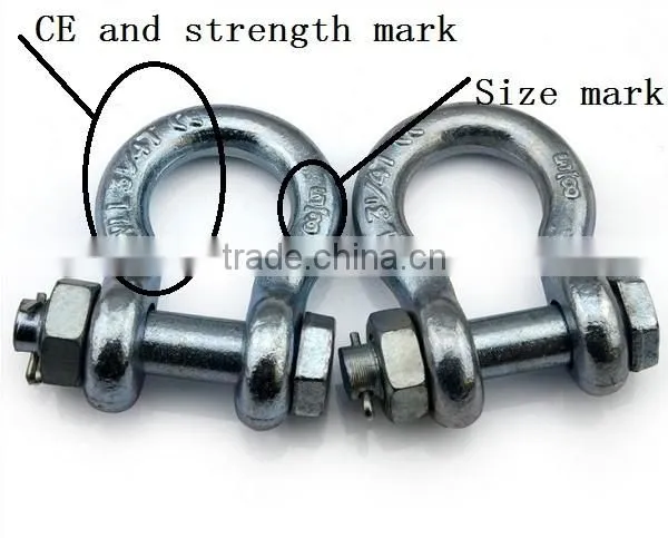 Suspension Forged Galvanized Us Type anchor snap bow Shackle price