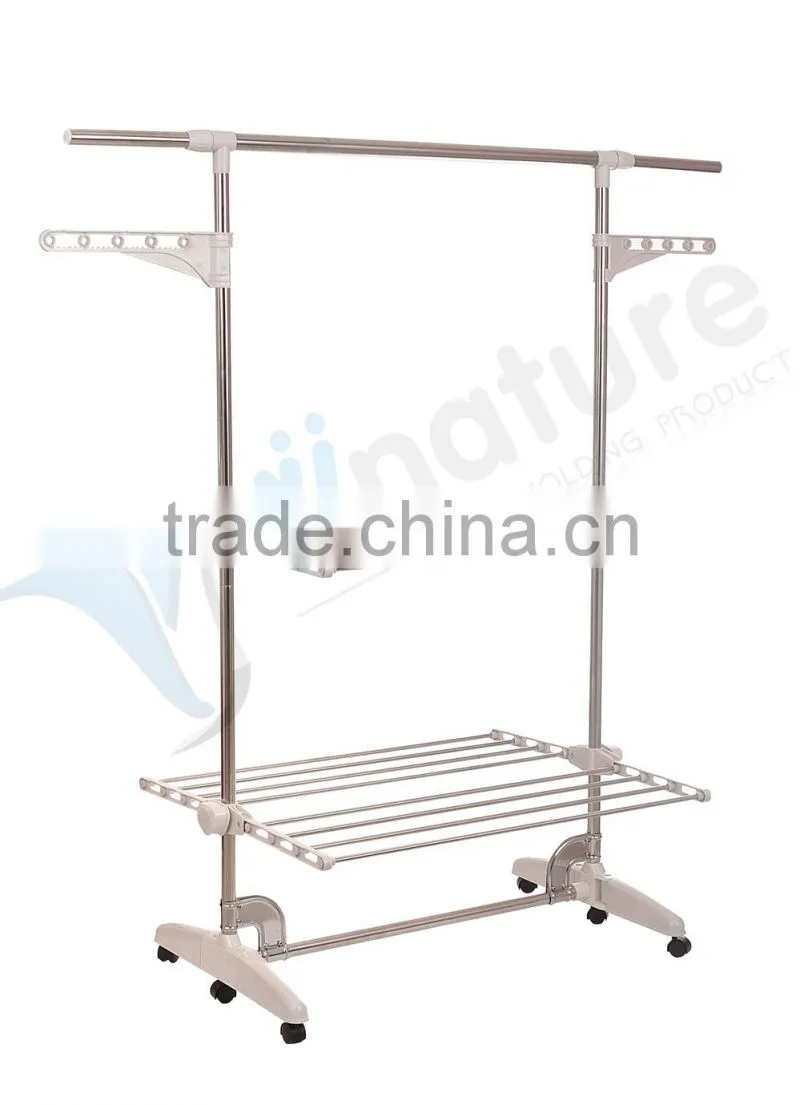 Vivinature Foldable 2 Layers Drying Rack Laundary Clothes Hanger