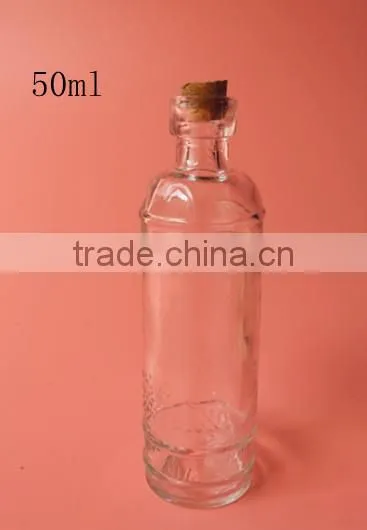 cheap liquid use mini glass cork bottle