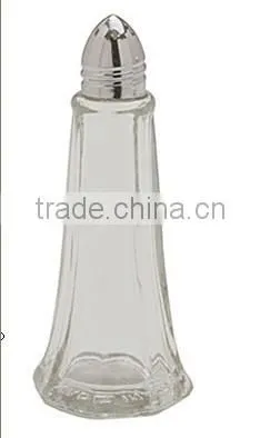 2016 new design unique mini bell shape glass cruet jar with metal lid