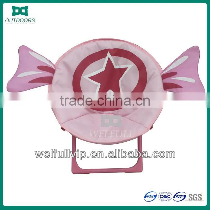 Pink protable outdoor folding chair camping moon chair
