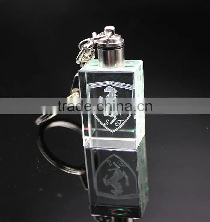 Crystal Gift Items Custom Horse Light Color LED Fashion Crystal Keychain
