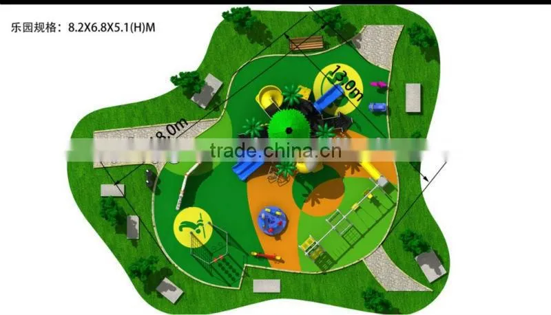 (HA-07301) Kindergarten Equipment ,School Kids Playground ,Newest Wholesale Playground Indoor Structure