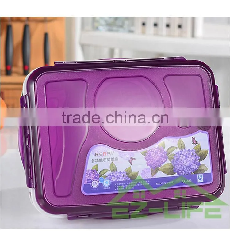 Nice BPA free microwave safe big plastic lunch box set for girls and women