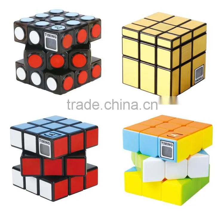 2017 new style funny plastic timing puzzle cube for sale