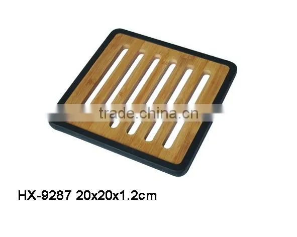 wholesale customized 100% bamboo place mat with rubber